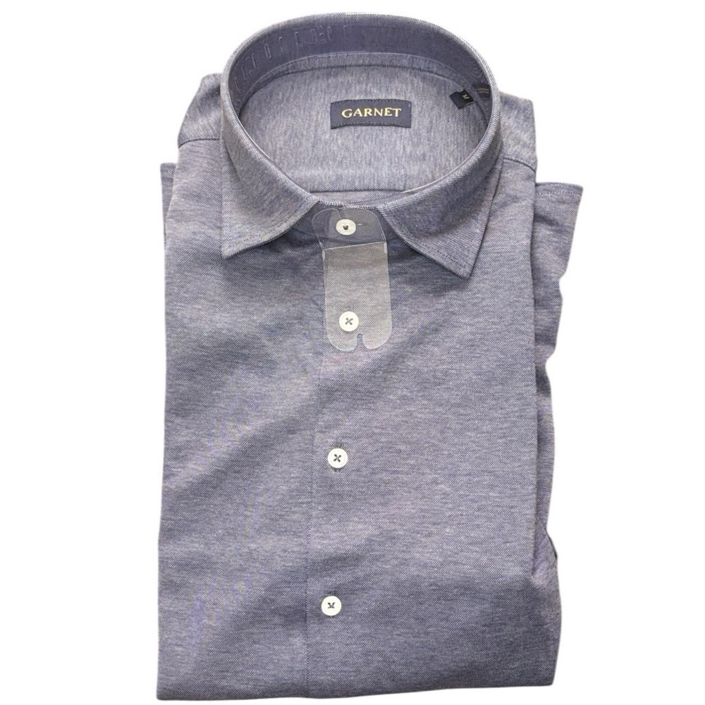 Garnet Men’s Long Sleeve Button-Up Shirt Blue Size M - Picture 3 of 5
